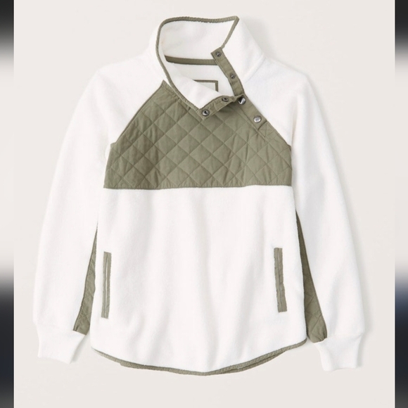 Abercrombie & Fitch White and Olive Jacket - Picture 1 of 12